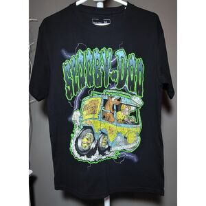 Scooby Doo CVLA Collab Screen Print Tshirt Mystery Machine Shaggy Black Sz M